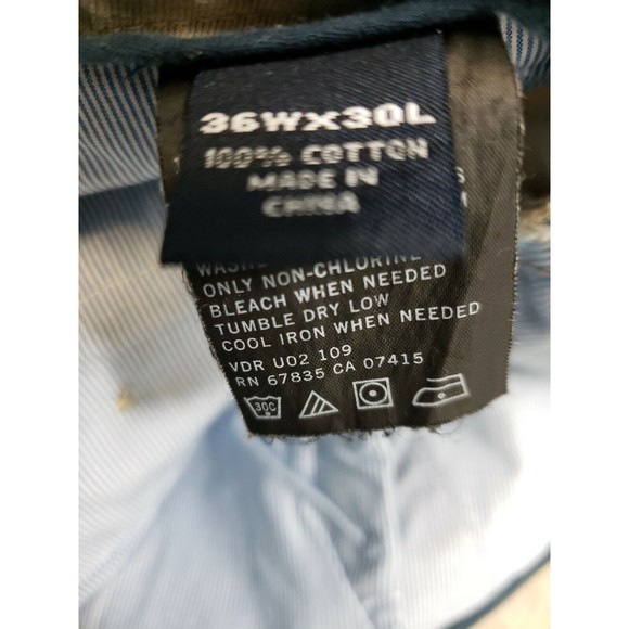 NAUTICA MEN'S PANTS KHAKI 36X30 FLAT FRONT 100% COTTON beige - Picture 7 of 8